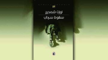 غلاف كتاب "سقوط سرداب" لنوتن شميجن، يظهر تصميم بسيط بألوان متدرجة من الأسود إلى الأخضر، مع نص واضح عنوان الكتاب بخط مميز في المنتصف.