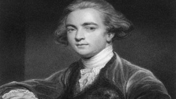 صورة رسمية لرسمة تاريخية لرجل شاب ذو شعر أشقر ومجعد، يرتدي ملابس عصرية من القرن الثامن عشر. تعكس تعابير وجهه الثقة والذكاء، مع تفاصيل دقيقة في الملابس والوجه.