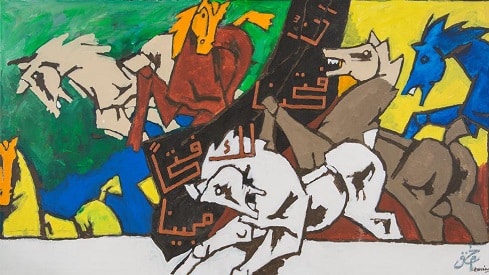 فنان الهند مقبول حسين يعرض "عاديات الشمس" في الدوحة