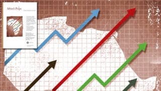 غلاف تقرير "Africa's Pulse" مع خطوط بيانية على خلفية خريطة لأفريقيا.