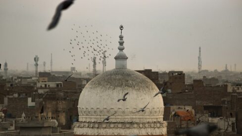 قبة مسجد وطيور