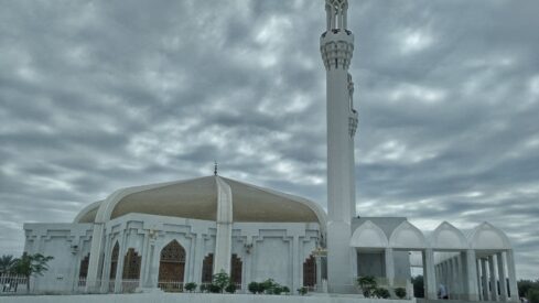 Minaret of modern mosque