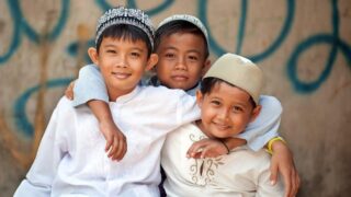 Muslim children playing together