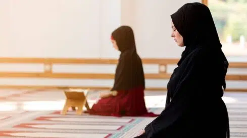 Muslim women observing Salah