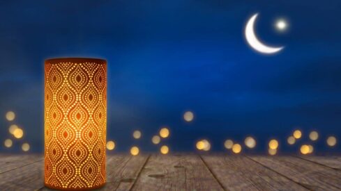 ornament lantern in a moonlight
