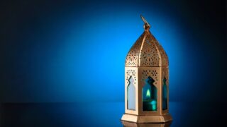 Gold and Blue Lantern for Ramadan / Eid