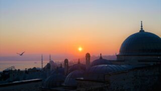 masjid dome and sunset