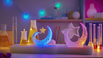 مصباح كهربائي يضيء أمام جدار مزين برسوم بيانية وأفكار إبداعية، تتضمن مخططات ورسوم توضيحية تمثل النجاح والابتكار. الصورة تعكس مفاهيم الإبداع والتفكير العلمي، مما يجعلها مثالية لمحتوى يتعلق بالأفكار الجديدة والتكنولوجيا.