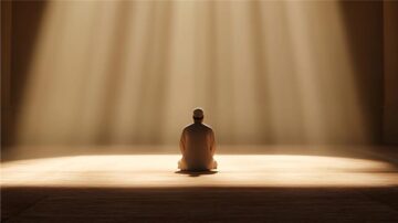 رجل جالس في وضعية تأمل