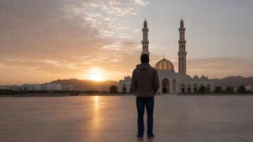 Ways of Leading a Happy Life: A peaceful figure at dawn representing the tranquility and faith discussed by Shaikh Al-Si'idy