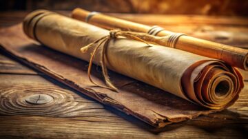 ncient scroll on rustic wooden table representing the scholarly Aishah bint Abi Bakr legacy and the preservation of Islamic knowledge