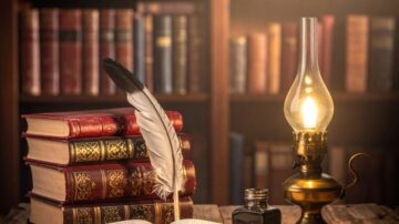 مخطوطة إسلامية قديمة وكتب فقهية مفتوحة بجانب مصباح تقليدي، ترمز لفقه العبادات وضوابط السنة النبوية واختلاف التنوع