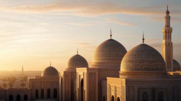 قباب المسجد وسط مدينة عامرة تعبر تغير الانتماء المذهبي والتحول الديني في التاريخ الإسلامي